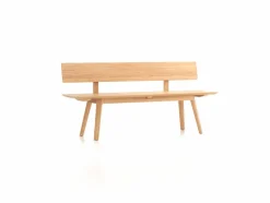 Holzbank Mirato, L 180 x T 53,5 x H inkl. RL 83,3 cm, Banklänge 180 cm, mit Rückenlehne, Buche