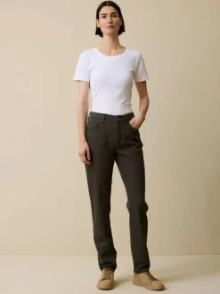 Hose aus Bio-Baumwolle, 49 black olive, 38, GOTS