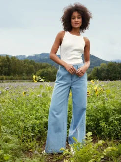 Hose aus Bio-Baumwolle, 34 light blue denim, 38, GOTS