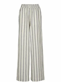 Hose aus Bio-Leinen und Baumwolle, 60 multistreif grün, 38, GOTS