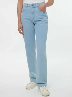 Jeans straight, 100 % Bio-Baumwolle, 34 light blue denim, 38, GOTS