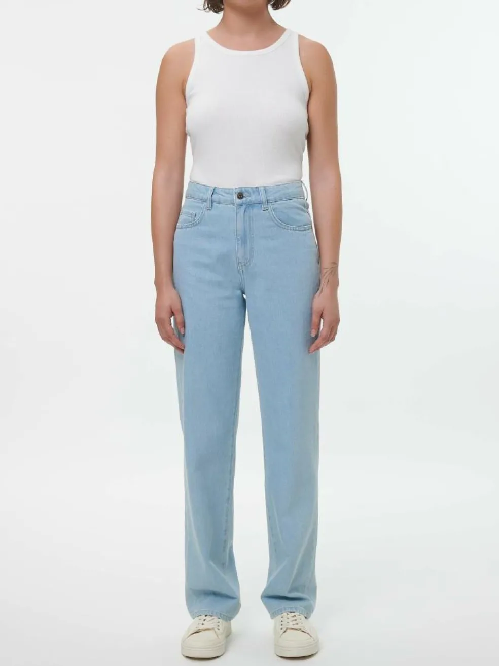 Jeans straight, 100 % Bio-Baumwolle, 34 light blue denim, 36, GOTS