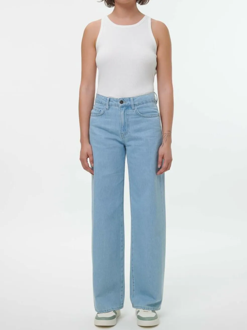 Jeans weites Bein, 100% Bio-Baumwolle, 34 light blue denim, 38, GOTS