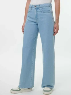 Jeans weites Bein, 100% Bio-Baumwolle, 34 light blue denim, 38, GOTS