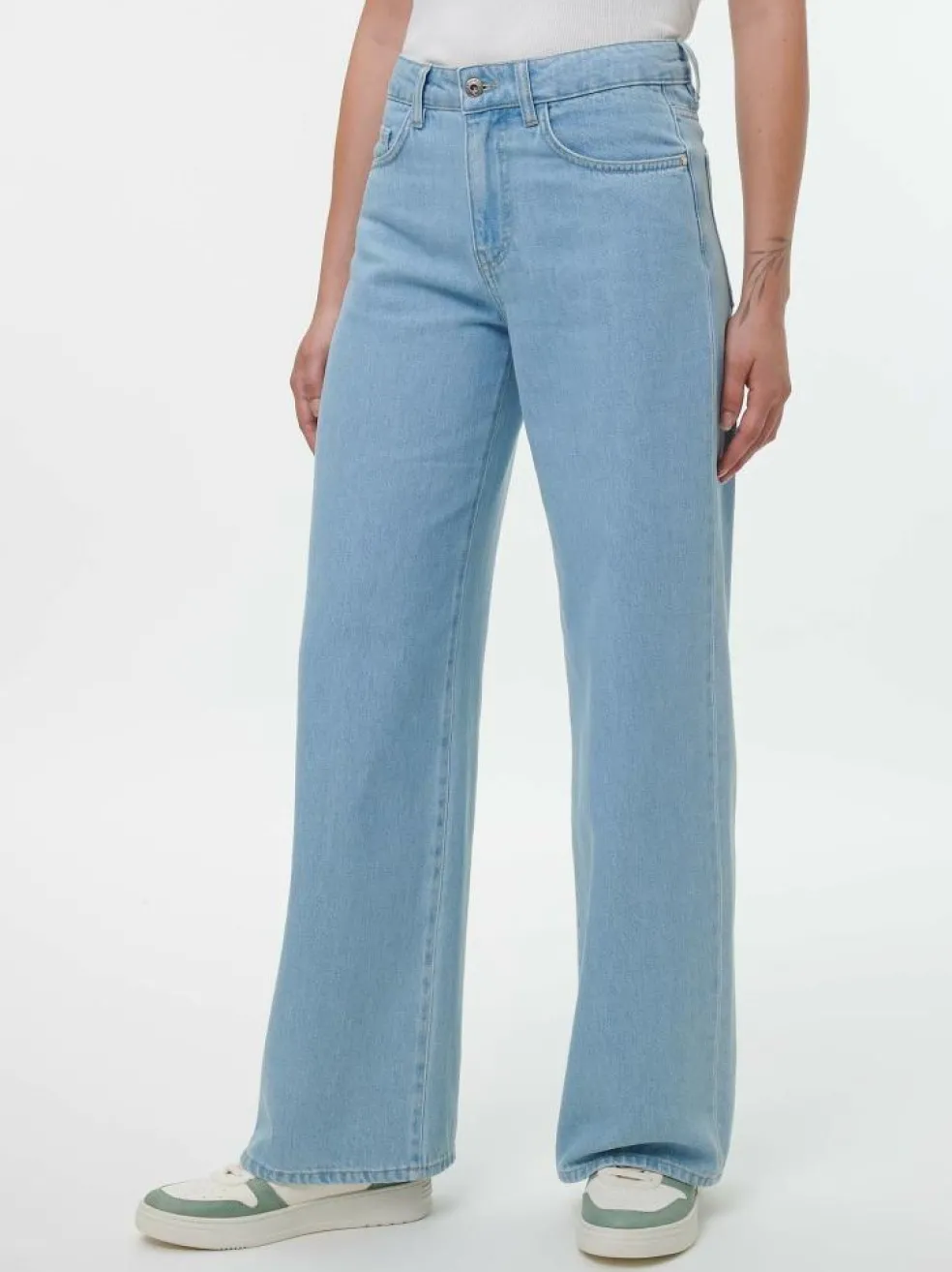 Jeans weites Bein, 100% Bio-Baumwolle, 34 light blue denim, 38, GOTS