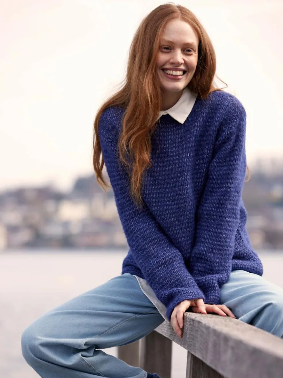 Jeans weites Bein, 100% Bio-Baumwolle, 34 light blue denim, 38, GOTS