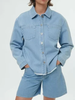 Jeansjacke aus Bio-Baumwolle, 34 light blue denim, 36, GOTS