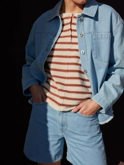 Jeansjacke aus Bio-Baumwolle, 34 light blue denim, 36, GOTS