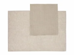 Küchentücher-Set Janna, sand, 45 x 70 cm/35 x 35 cm, Geschirrtuch: 50 % Baumwolle/50 % Leinen, Haushaltstuch: 100% Baumwolle, GOTS