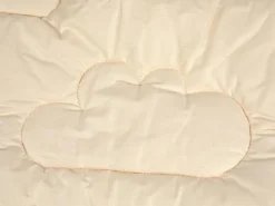 Kinder Ganzjahresdecke Schafschurwolle mit Wolkensteppung, 100 x 140 cm, 200 g/m2 GOTS, NATURTEXTIL BEST