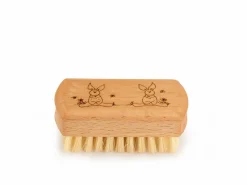 Kinder-Handbürste mit Hasenmotiv, Buchenholz, ca. 5,5 x 3 cm
