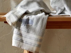 Kinder-Handtuch Wal, meerblau, 50 x 100 cm, 100 % Baumwolle, GOTS