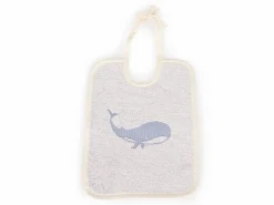 Kinder-Lätzchen Wal, meerblau, 32 x 26 cm, 100% Baumwolle, GOTS