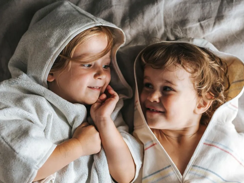 Kinder-Poncho Wal, meerblau, 70 x 60 cm, 100 % Baumwolle, GOTS