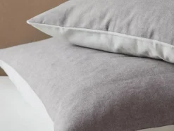 Kissenüberzug ALMIN, taupe, 80 x 80 cm, 100 % Baumwolle, Edelflanell, GOTS