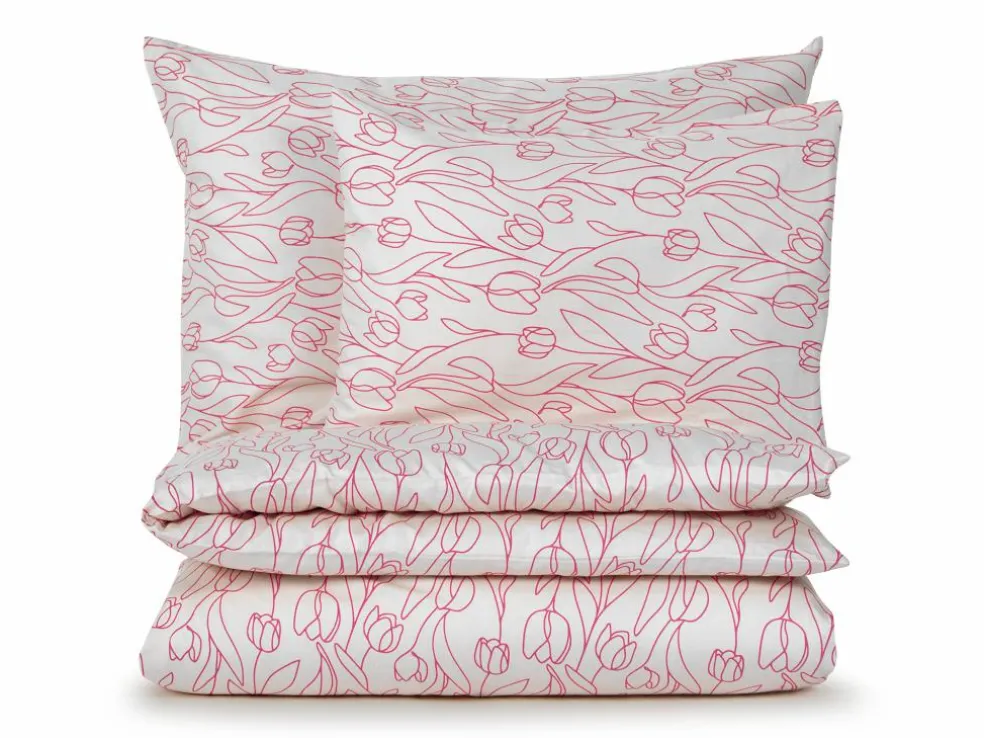 Kissenüberzug CALLA, granatapfel, 40 x 60 cm, 100 % Baumwolle, Satin, GOTS