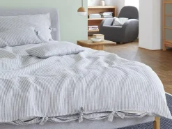 Kissenüberzug HENRY, blau, 40 x 60 cm, 60 % Baumwolle/40 % Leinen, GOTS