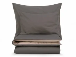 Kissenüberzug JESPER, rauch/greige, 80 x 80 cm, 100 % Baumwolle, Satin, GOTS