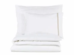 Kissenüberzug JOSEPHINE mit Streifen und Ajour, weiss/natur, 40 x 60 cm, 56 % Leinen/44 % Baumwolle, GOTS