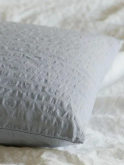 Kissenüberzug ORLANDO, blaugrau, 40 x 60 cm, 60 % Leinen/40 % Baumwolle, Seersucker, GOTS