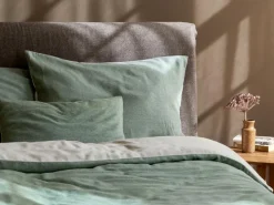 Kissenüberzug VIGO, wacholder, 40 x 60 cm, 100 % Baumwolle, Edelflanell, GOTS