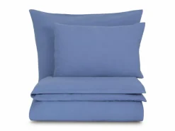 Kissenüberzug VIVIEN, blau, 40 x 60 cm, 100 % Baumwolle, Musselin, GOTS