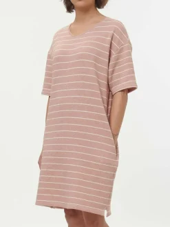 Kleid aus Bio-Baumwolle, 85 camelie/offwhite, S, GOTS