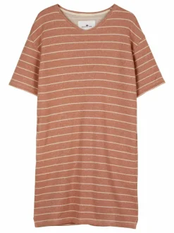 Kleid aus Bio-Baumwolle, 85 camelie/offwhite, S, GOTS