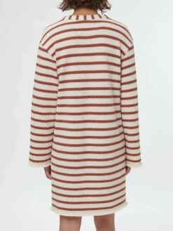 Kleid aus Bio-Baumwolle, 56 offwhite/kastanie jacquard ringel, 36, GOTS