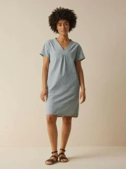 Kleid aus Bio-Baumwolle, 74 streif blau-weiss, 40, GOTS