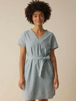 Kleid aus Bio-Baumwolle, 74 streif blau-weiss, 40, GOTS