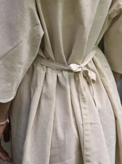 Kleid aus Bio-Baumwolle und Leinen, 87 hafer, 38, GOTS