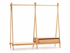 Kleiderständer Jukai Pur, mit Anbauelement, Box und Lade, Buche