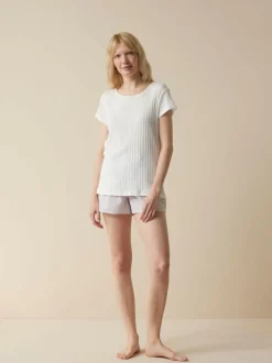 Kurzarmshirt aus Bio Baumwolle, 11 weiss, XL, GOTS