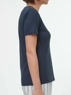 Kurzarmshirt aus Bio Baumwolle, 38 navy, 38, GOTS