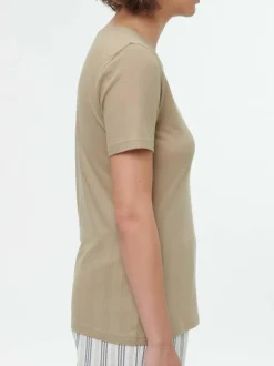 Kurzarmshirt aus Bio Baumwolle, 46 light khaki, 38, GOTS