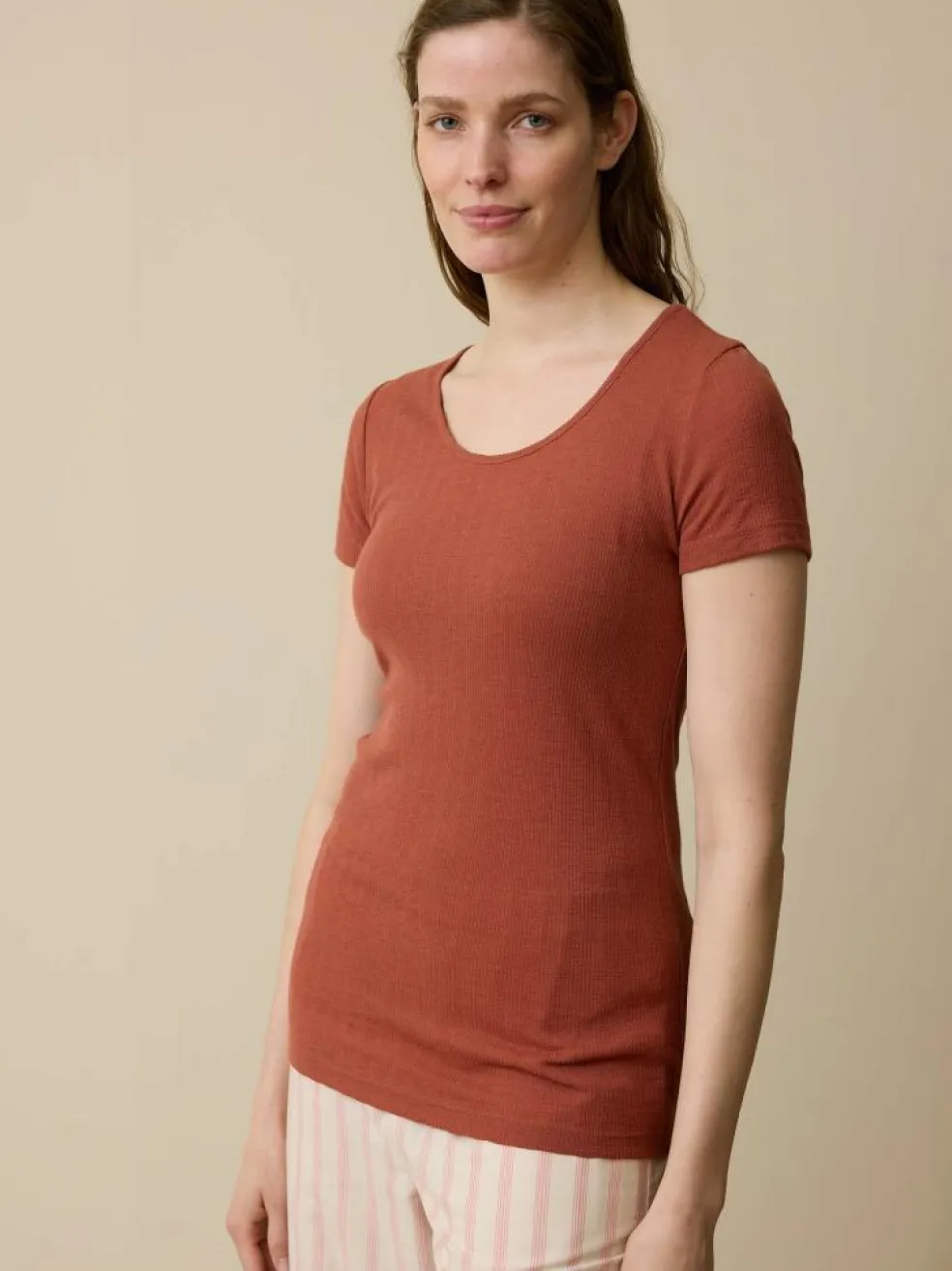 Kurzarmshirt aus Bio Wolle, 86 cranberry, XL