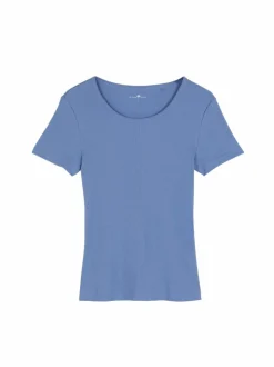 Kurzarmshirt aus Bio-Baumwolle, 92 meerblau, S, GOTS