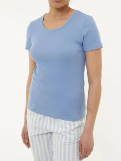 Kurzarmshirt aus Bio-Baumwolle, 92 meerblau, S, GOTS