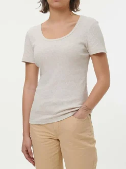 Kurzarmshirt aus Bio-Baumwolle, 14 natur melange, S, GOTS