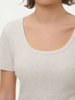 Kurzarmshirt aus Bio-Baumwolle, 14 natur melange, S, GOTS