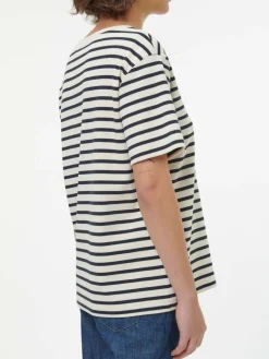 Kurzarmshirt aus Bio-Baumwolle, 55 navy/offwhite ringel, 38, GOTS