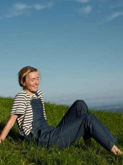 Kurzarmshirt aus Bio-Baumwolle, 55 navy/offwhite ringel, 38, GOTS