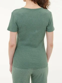 Kurzarmshirt aus Bio-Baumwolle, 43 eucalyptus melange, S, GOTS