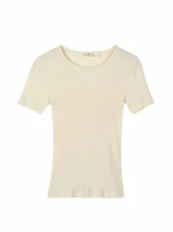 Kurzarmshirt Rippe, 13 natur, L, GOTS