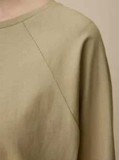 Langarmshirt aus Bio Baumwolle, 46 light khaki, S, GOTS