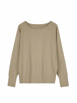 Langarmshirt aus Bio Baumwolle, 46 light khaki, S, GOTS