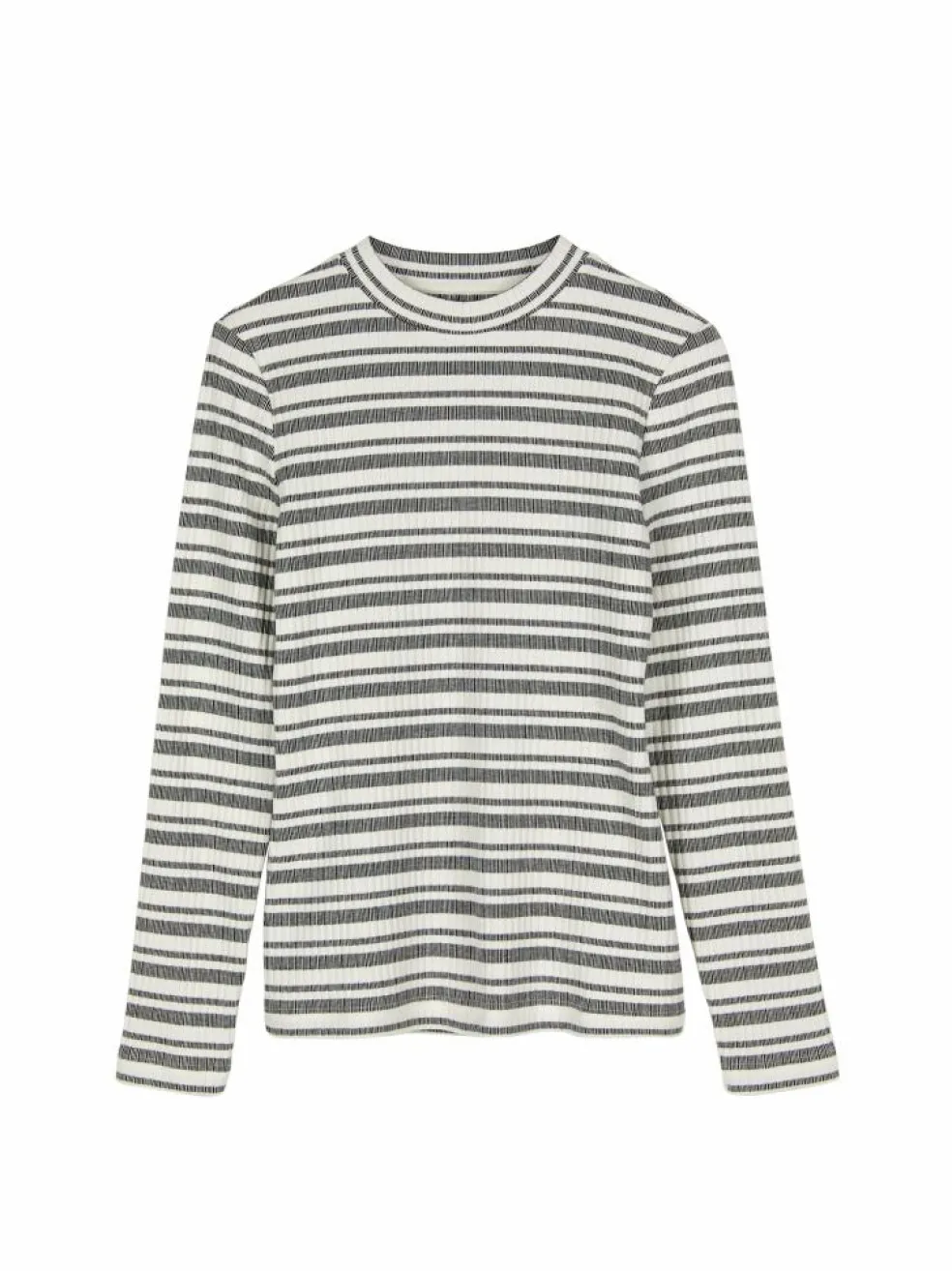 Langarmshirt aus Bio Baumwolle, 78 schwarz/offwhite ringel rippe, 46, GOTS