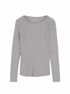 Langarmshirt aus Bio Baumwolle/Wolle, 04 grau melange, 38, GOTS