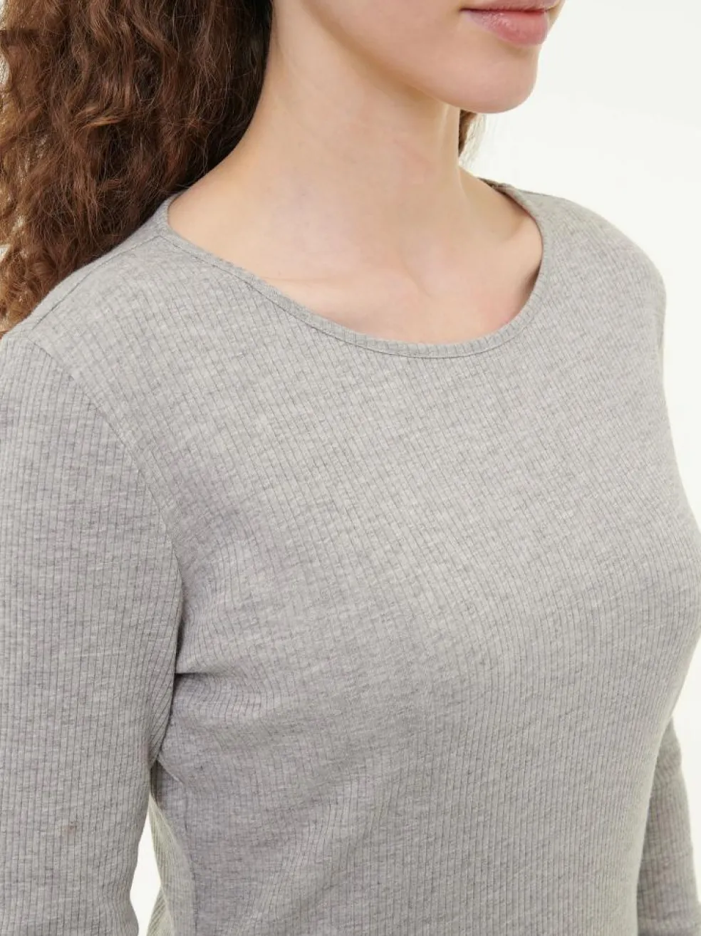 Langarmshirt aus Bio Baumwolle/Wolle, 04 grau melange, 38, GOTS